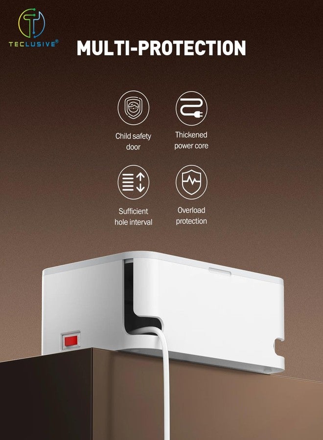 T Teclusive 2500W Power Strip Extension Box with 30W Type C USB Ports / 15W Wireless Charging | 5 Power Sockets with PD QC Fast Charging Ports | Multi Port Power Socket Extension Cord Organizer Box - Image 5